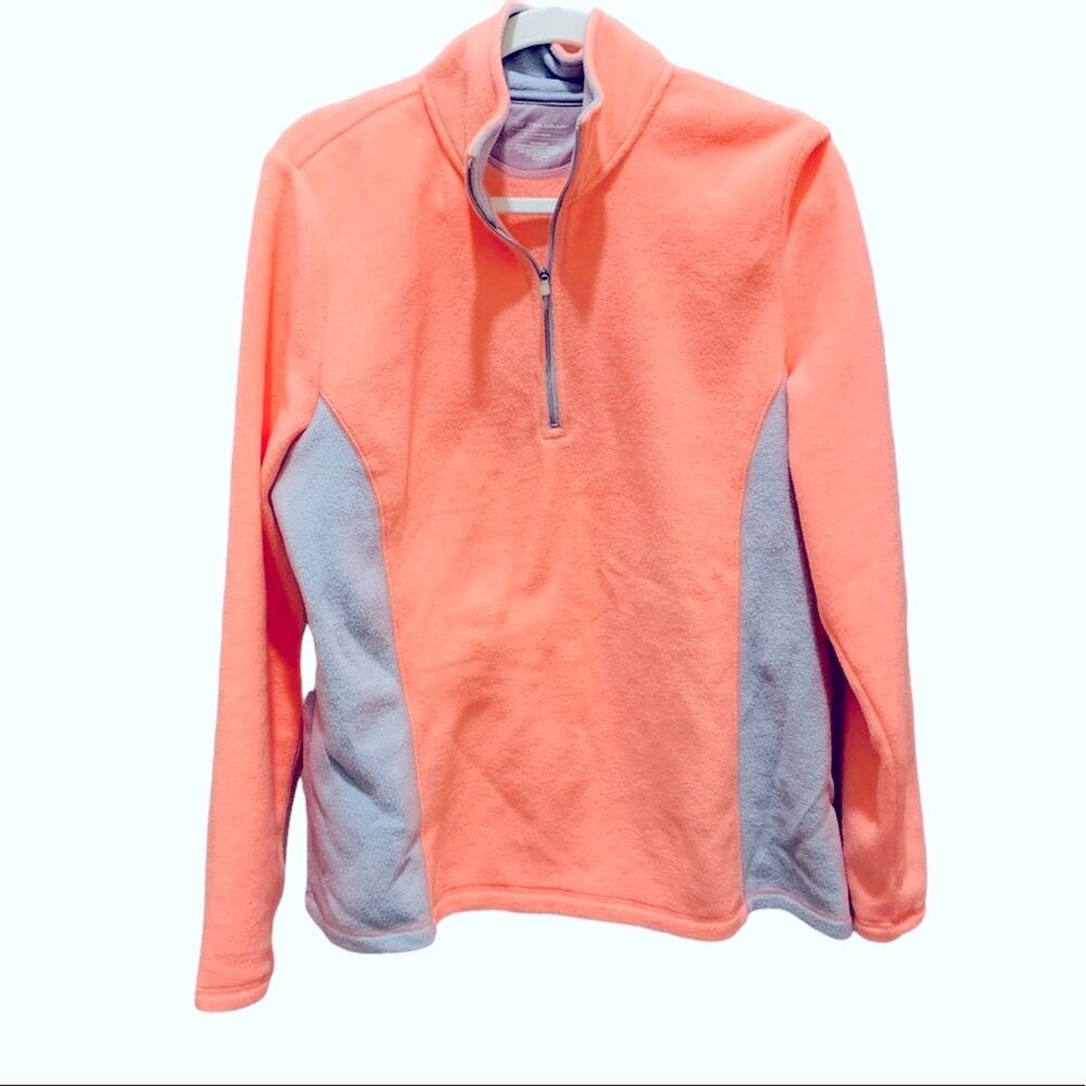 Tek gear sweatshirt top apricot tangerine color size XL 1/3 zip long sleeve soft